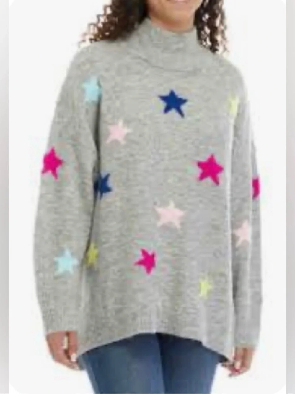 Cabana By Crown & Ivy Star Tunic Sweater // Gray // XS // NEW